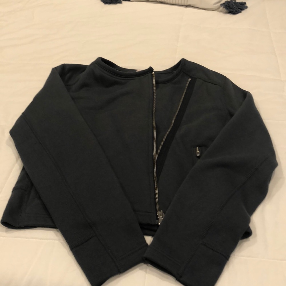 Asymmetrical cropped zip jacket